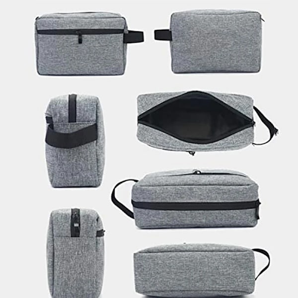 Reise Toalettveske for Menn, Kosmetikkveske for Kvinner, Vanntette Toalettvesker for Kvinner, Sminkepung, Beauty Wash Pouch, Håndveske Style 3-Grey