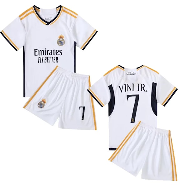 VINI JR No.7 Draktsett Real Madrid Treningsskjorte Dress for Kids Boys Sesong 2023-24 Size 30