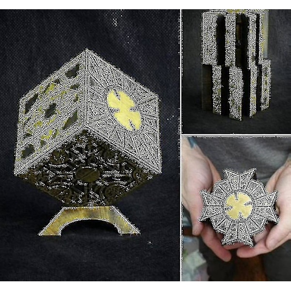 1:1 Hellraiser Cube Puzzle Box Bevægelig Lament Terror Film Serie Puzzle Box Cube Fuld Funktionel Pinhead Prop Model Figur Legetøj