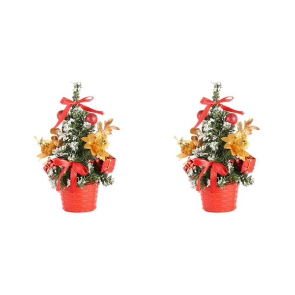 1/2 Bedårande Juletræ med Juletræskugle Hjemmeindretning Rød 20cm Red 20cm 2 Set