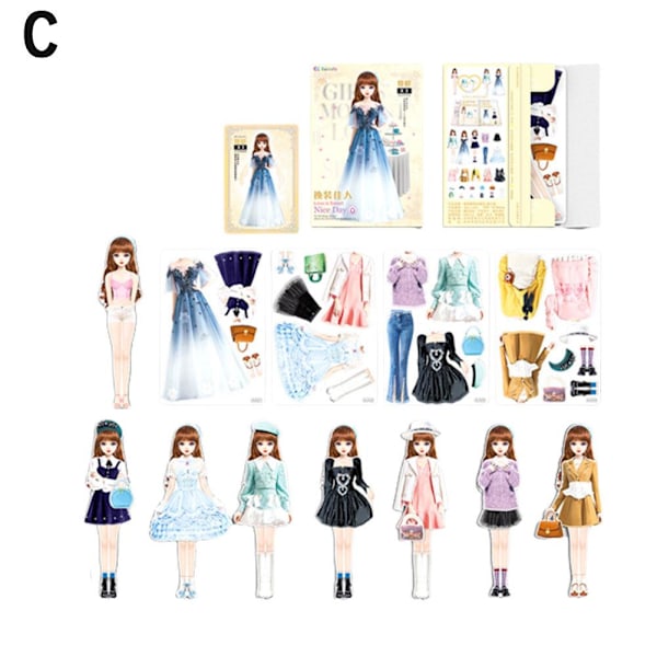 2024 Ny Magnetic Princess Dress Up Papersdocka för Magnetic Dr