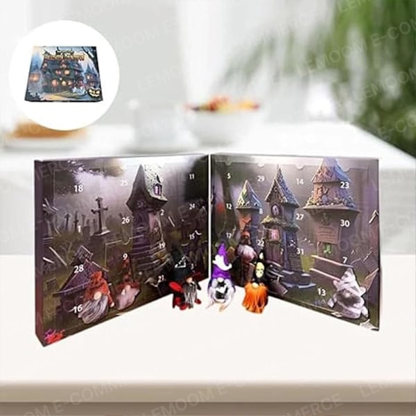 2024 Halloween Julekalender, 2024 Halloween Adventskalender, Halloween Adventskalender med 31 Samlefigurer