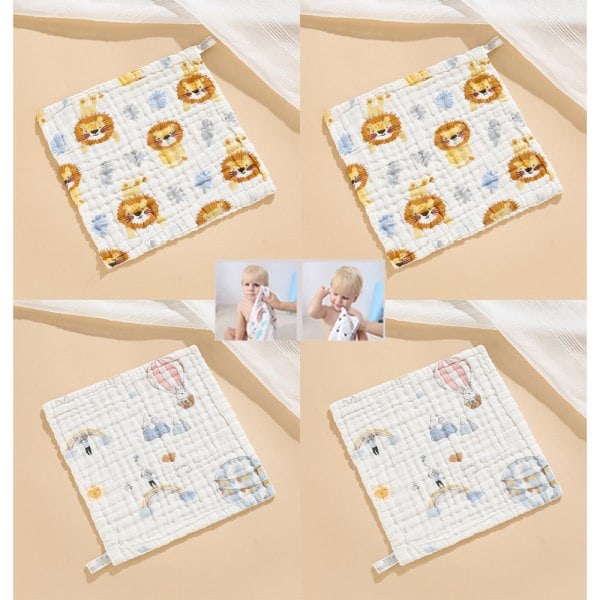 baby, face towels in cotton muslin for children, 30x30 cm baby