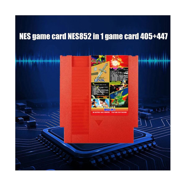 Forever GAMES OF NES 852-in-1 (405+447) spelkassett för NES-konsol 1024MBit Flash-chip i användning-svart