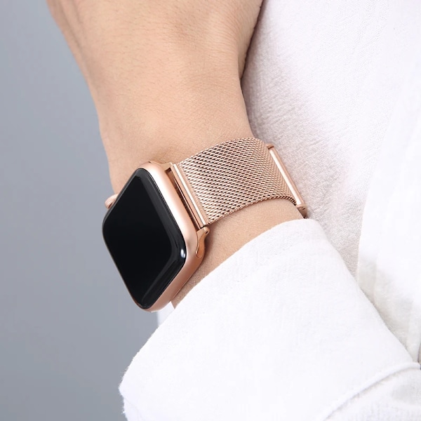 Sports Metal Armbånd til Apple Watch 8 7 6 5 4 SE 3 2 1 Mode Stainless Steel Urrem til Apple Watch 44mm 42mm 40mm 38mm Roséguld Rose Gold 38mm 40mm 41mm