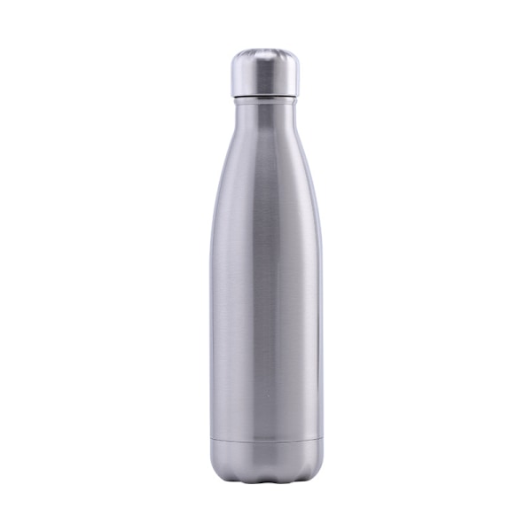 Basics 0.5L / 16.9 Fl. Ounce. Sports water bottle in stainless steel with vacuum-sealed, leak-proof lid