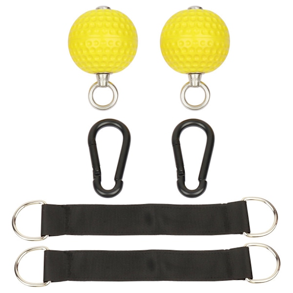 Pull Up Power Ball Hold Grips med remmar - halkfri (1 set, gul)