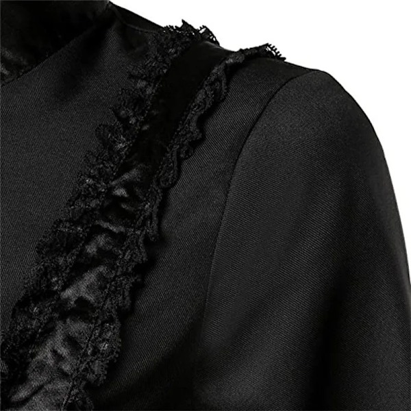 Keskiaikainen Retro Punk Gothic Court Princess Dress Royal Lady Ball Dress Elegant Vampire Devil Jul viktoriansk kostym Vestidos Black Black L