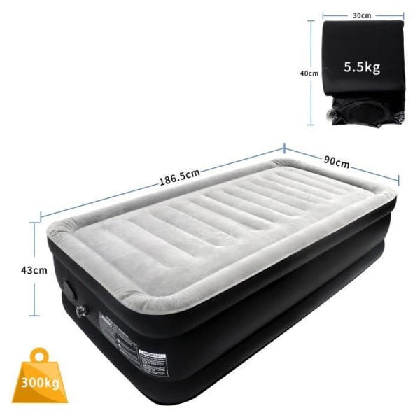 YRHOME Enkel säng uppblåsbar säng lyx självuppblåsande campingmadrass med gästsäng pumpmadrass uppblåsbar madrass matela