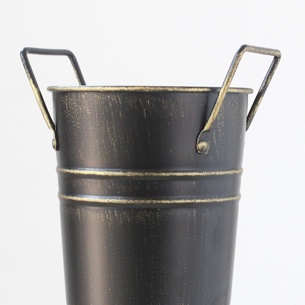 Blomsteroppsats Bucket Jern Vase SVART Black