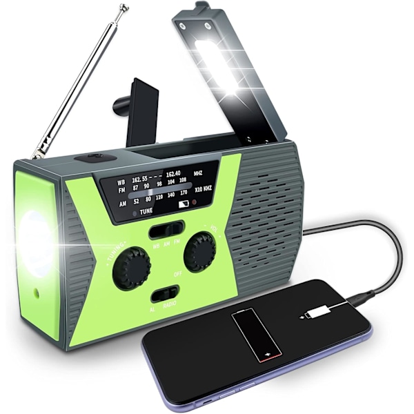 Emergency radio, crank radio, solar radio, weather radio for Hiki