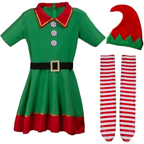 Halloween/Juldräkter Festlig Elfkläder Elfhatt Set Skjorta Byxor Klänning Jul Karneval Cosplay Män Kvinnor VuxenF&Q 150cm