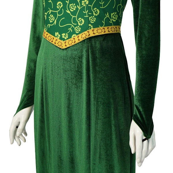 Prinsesse Fiona-kjole Halloween Fancy Green Dress, Festdrakt Rollespill for voksne S