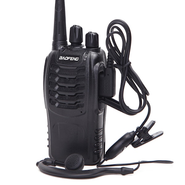 2x Baofeng BF-888S 400-470MHz Walkie Talkie Langtrækkende To-vejs Radio + Øretelefon