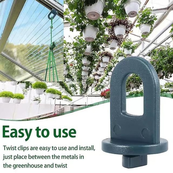 Greenhouse Clamps Set of 50 with extra strong grip and eyelets - The best trellis and plant holder for your greenhouse - Greenhouse Accessories