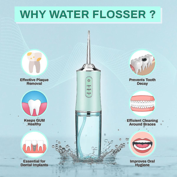 Dental Water Flosser Spotlight Waterpik Profesjonell Oral Irrigator Bærbar Floss Cleaner Sunnere Tenner Hvitere Renere