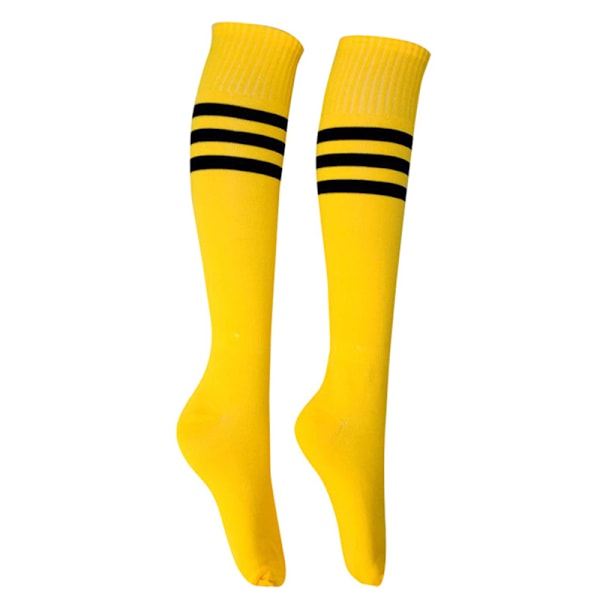 1 Pair of Football Socks High Quality Long Tube Knee Cotton Adult Yellow