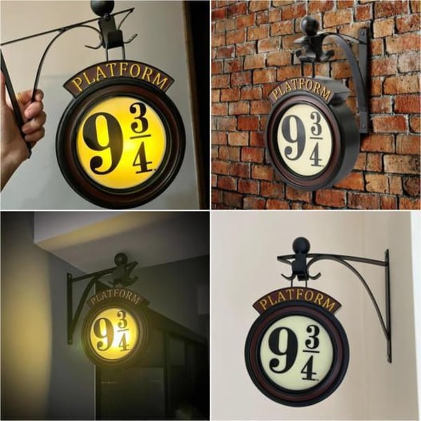 Harry Potter hengende 9 3/4 nattlampe, metallveggdekorasjon L,ZQKLA