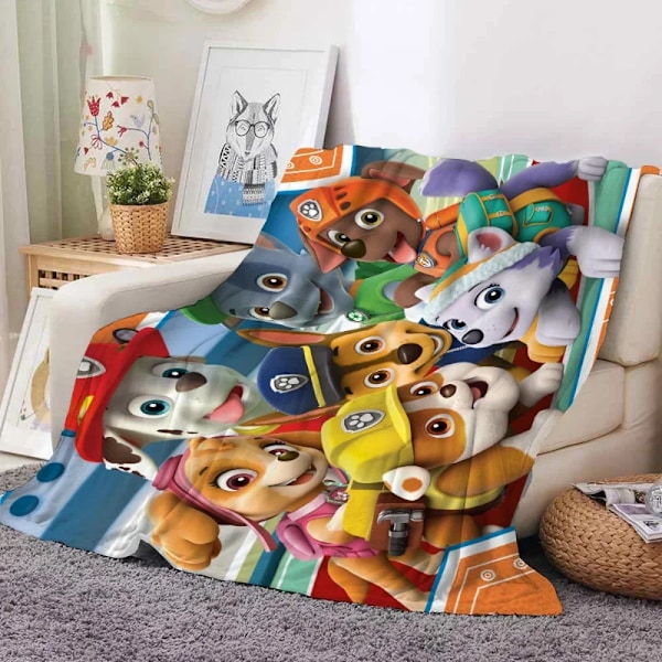 Paw Patrol Peitto Piirretty Flanelli Ihoystävällinen Pehmeä ja Ei-Nukkaava Korkealaatuinen Materiaali Söpö Patrol Koira Lapset Peitto 3 3 100x130cm