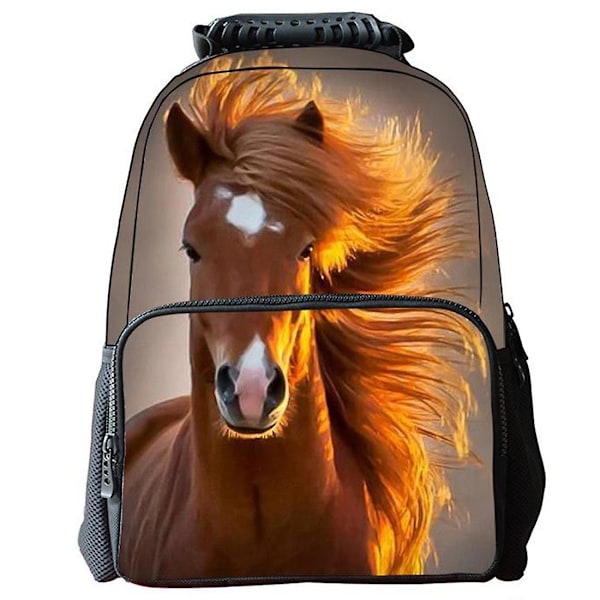 3D horse print unisex backpack