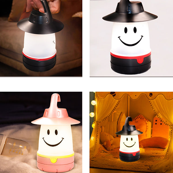 Smiley Face-lampa, kreativa tälttillbehör för barn, campingtält