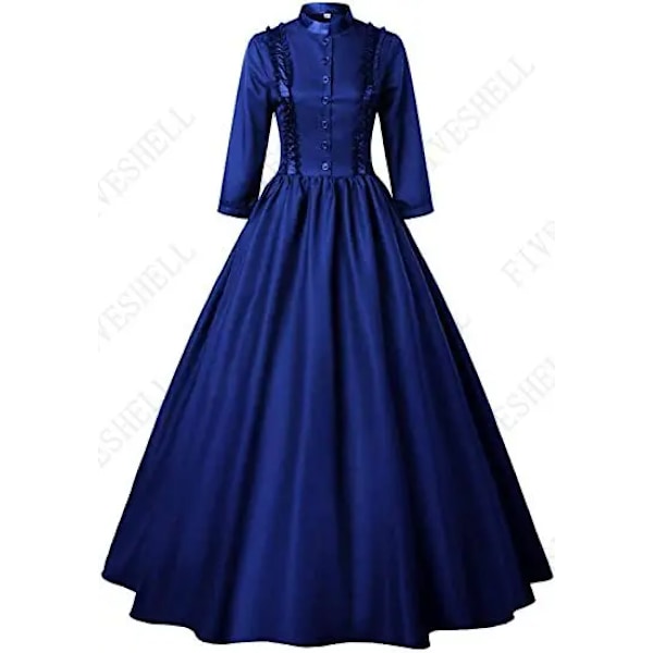 Keskiaikainen Retro Punk Gothic Court Princess Dress Royal Lady Ball Dress Elegant Vampire Devil Jul viktoriansk kostym Vestidos Petticoat Petticoat M