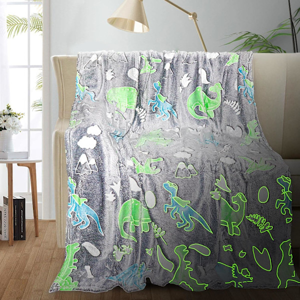 Personalized baby blanket for boys. Dinosaur blanket for boys. Glow