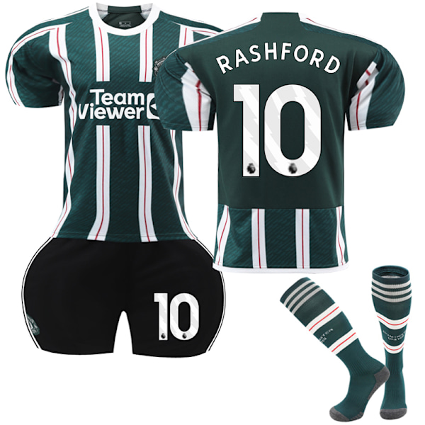 Mordely 2023/24 Manchester United Borte #10 Rashford Fotballtrøye 18(100-110CM)