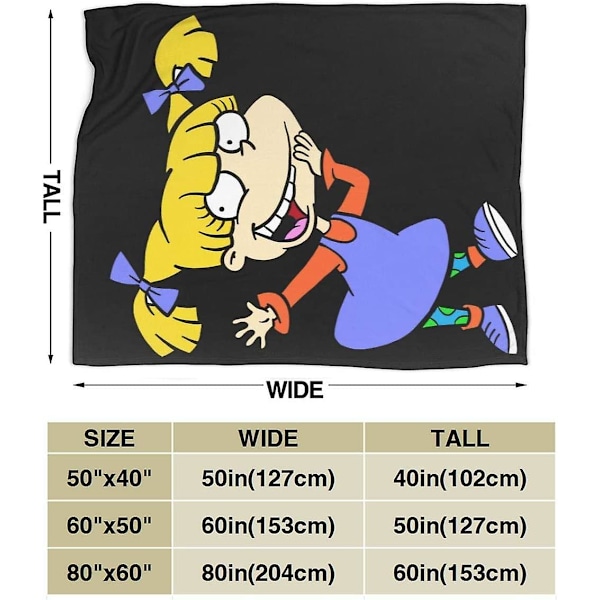 Rugrats Angelica Pickles Superpehmeät peitot kodinsisustukseen, olohuoneen/makuuhuoneen peitot -w 60x50in 150x125cm