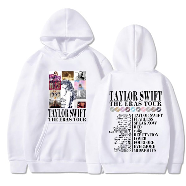 Julklapp 2023 Taylor Swift Fans Hoodie Höst & Vinter Sweatshirt Herr & Dam Juljacka Vit white 2XL