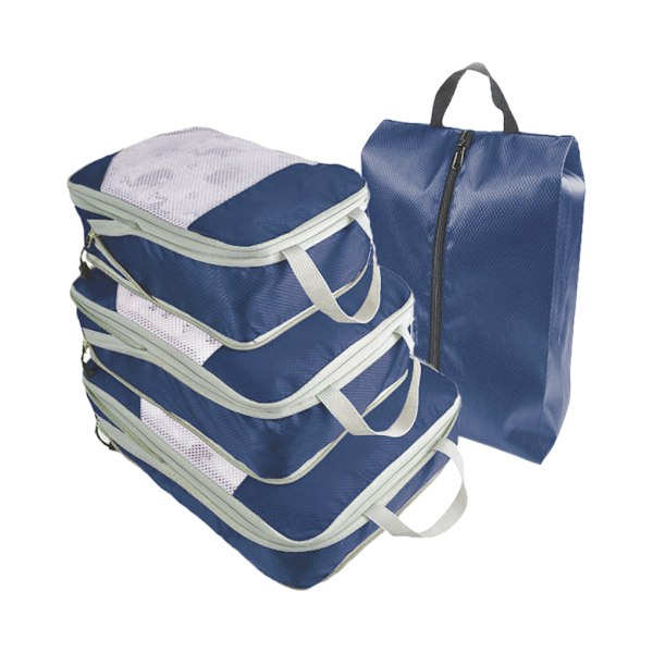 1/2 4 kappaleen pakkaus Kuten Pro Travel Compression Packing Cubes Set tummansininen dark blue 1Set