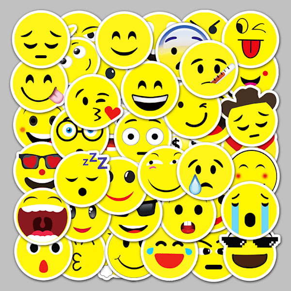 50 sheets of cute smiley stickers waterproof and non-repeating