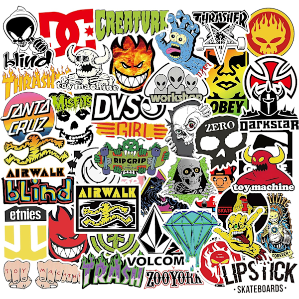 Skateboard Stickers Pack Cool Decals 100pcs for Laptop Teens Sti