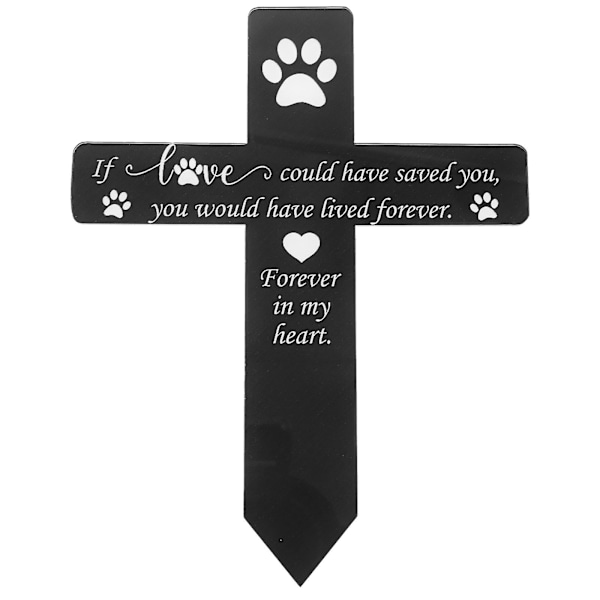 Metal Pet Memorial Stake Koira Hautakivi Pet Memorial Garden Koristeellinen Stake Musta Black 23.00X18.40X0.20CM