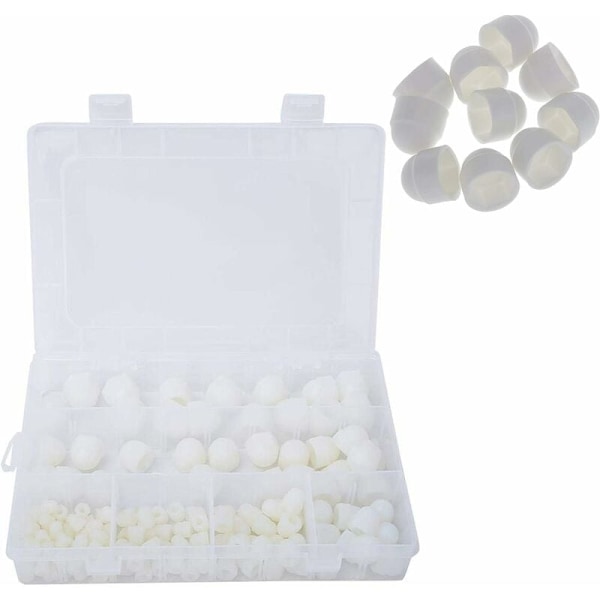 145pcs Plastic Screw Cap Cover Screw Nut Bolt Nut Cover Hexagon White Hexagon Screw Cap M4 M5 M6 M8 M10 M12