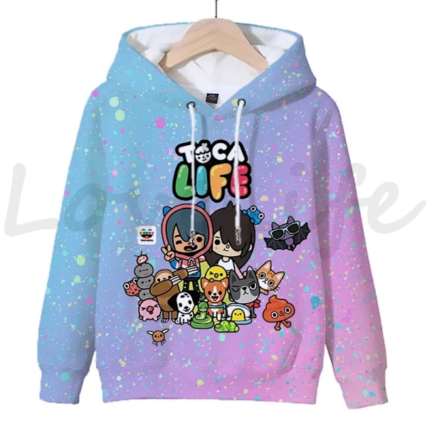 Toca Life World Luvtröjor for gutter og jenter Langærmede gensere Barn Sportsklær Barn Tegneseriegensere Høstgensere Sudadera 10 10 kids-150(12T)