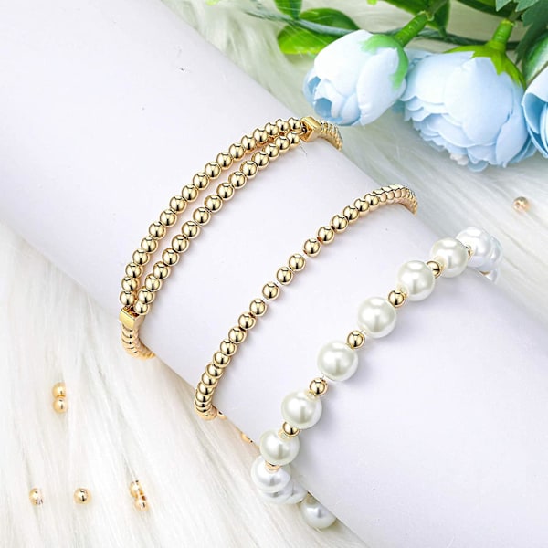 3000 st 4 mm släta runda pärlor små distanspärlor runda kulor sömlösa släta lösa pärlor för armband halsband smycken DIY-hantverk (guld