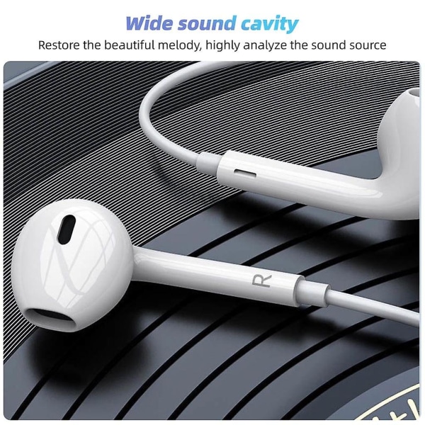 Fonken Hörlurar med tråd till IPhone 15 Pro Max In-ear Earbuds Type-C Head med mikrofon Bas Stereo Headset Icke Bluetooth