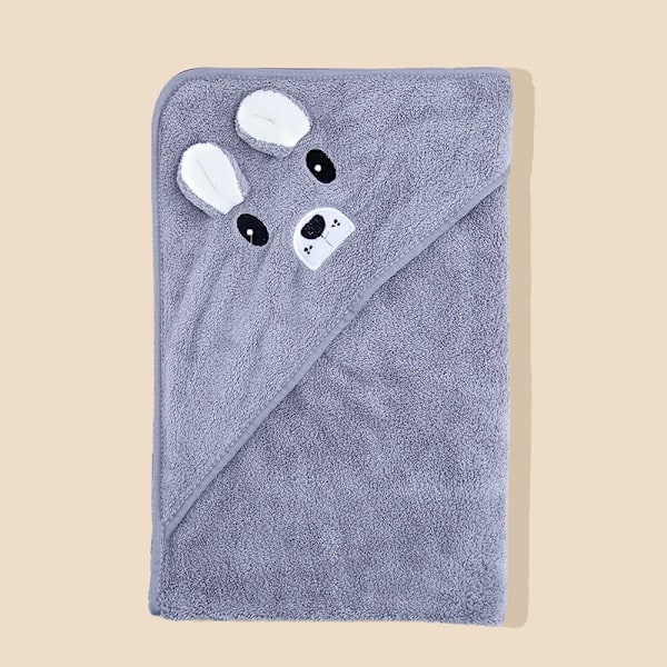 80*80cm lasten pyyhe yukata yksivärinen sarjakuva koralli sametti vauvan kylpypyyhe huppu kääritty peitto superpehmeä grey