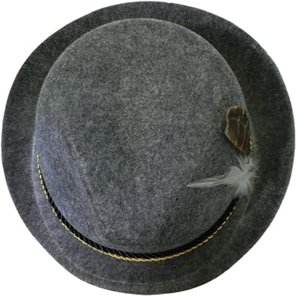 Dekorative fjærhatter, Western fjellhatter, Oktoberfest-hatt, bayerske kostymeklær, cosplay-hatter mørkegrå dark grey No,