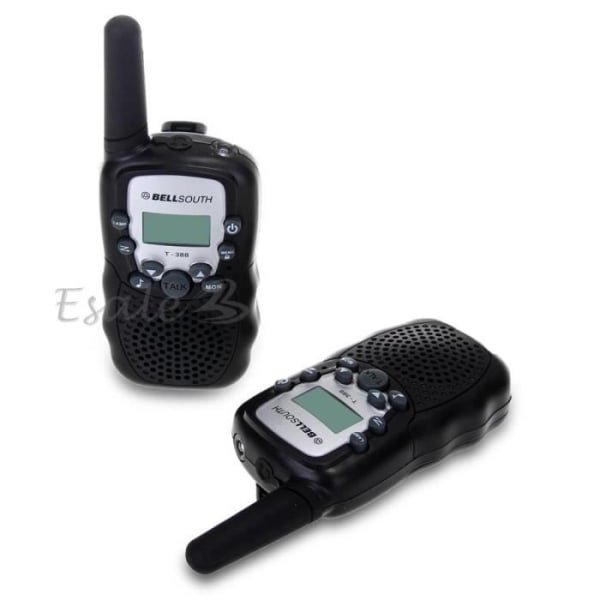 2 st Mini Walkie Talkie Interphone 22 Kanaler 2-Vägs Räckvidd 3KM Bärbar Svart EU
