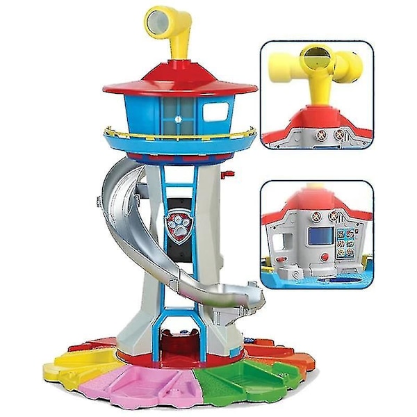 Oversized Tower Puppy Headquarters Musical Light Toy Patrol Canina Lookout Toys Set Børnefødselsdagsgave with 6pcs dogs