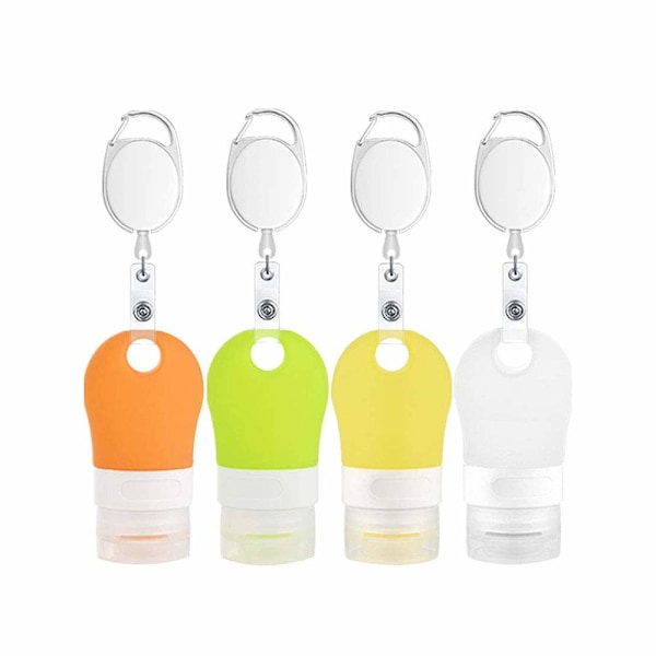 Travel bottle leak-proof silicone squeezable bottle 4 pcs, multi-coloured