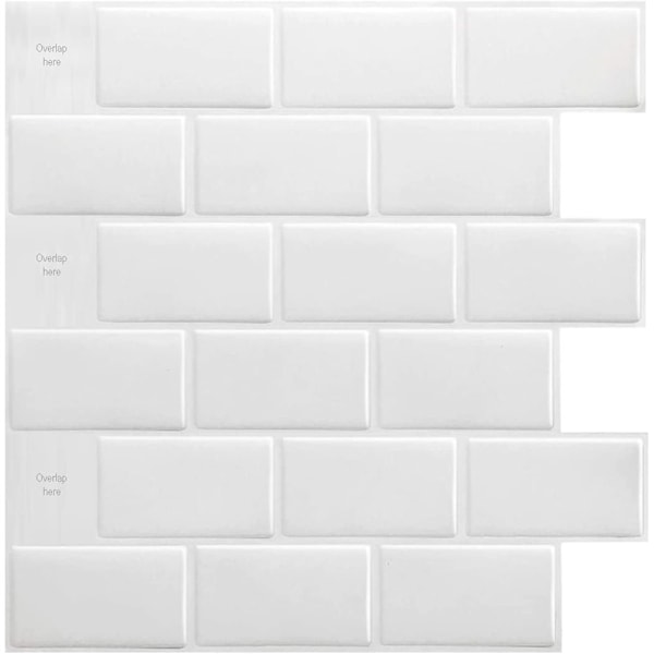 Tile sticker tiles for kitchen (white)