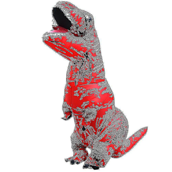 Barn og voksen dinosaur oppblåsbare kostymer T-rex Anime Cartoon Party Dress Kostymer Halloween Kostyme For Mann Kvinne rød ed Fit Height 120-145cm