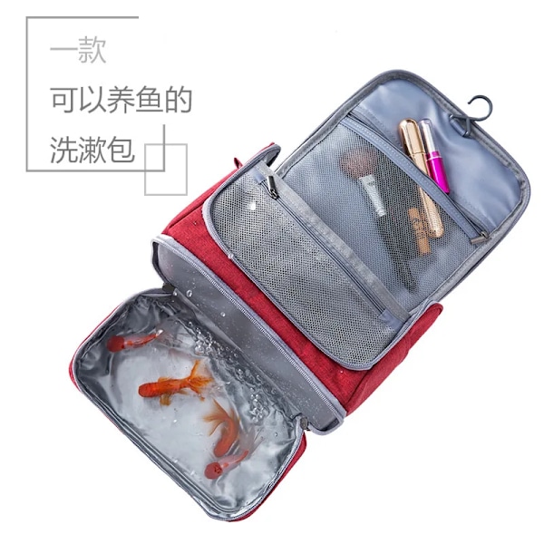 Herre Essensiell Hengende Sminkepung Oxford Organizer Dame Kosmetikkvesker Essensiell Etui Vask Toalettveske Matte gray