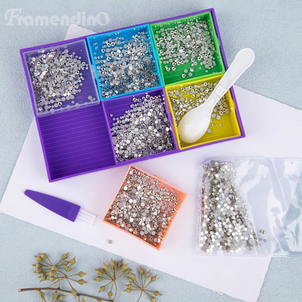 9 Pak Diamantmaleri Perlebakker Plastik Perlesortering Bakke Organizer Opbevaringsbeholdere til Rhinestones Perler DIY Håndværk Værktøj