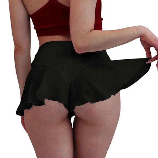 Sexy Sports Shorts For Women Tennis Skirt Short Dance Skirt For Gym Black 4XL