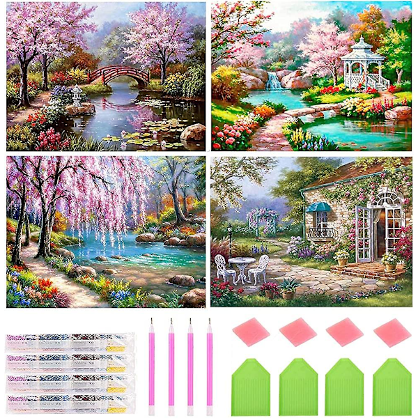 Blommor 5d DIY Full Drill Diamond painting 5 bilder Kombination Kits Hantverk