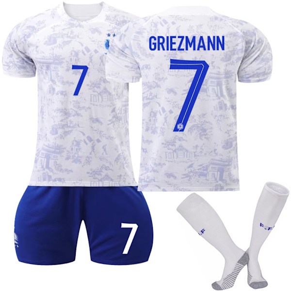 22 VM Frankrike bortamatch tröja nr 7 Griezmann set ZX #18